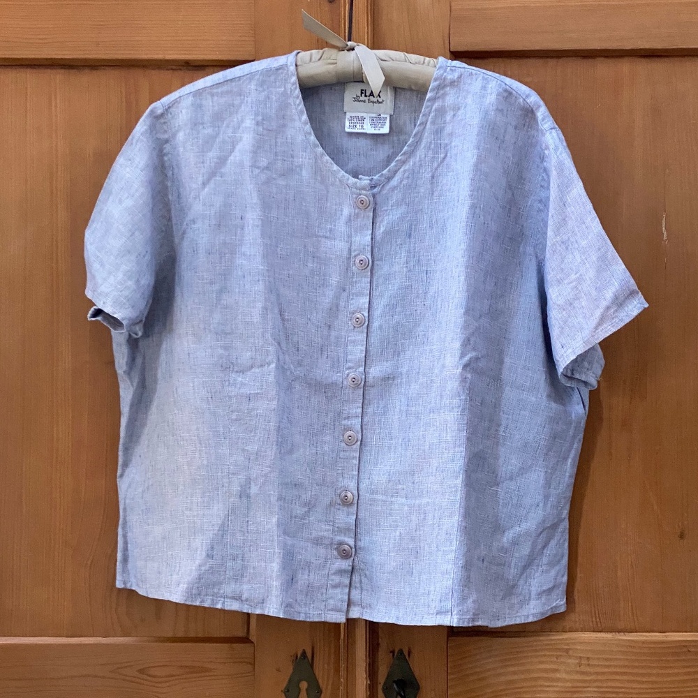Flax by Jeanne Engelhart Shirt 100% linen Sz 1G